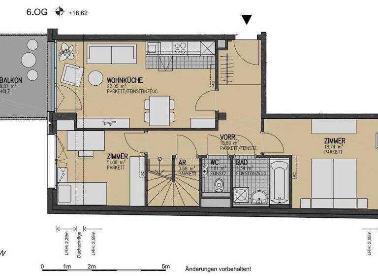 Wohnung zur Miete 1.412 € 4 Zimmer 96,4 m² 6. Geschoss Keplerplatz 13 Wien 1100