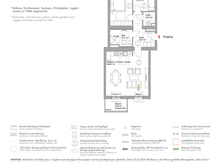 Wohnung zum Kauf 715.000 € 3 Zimmer 87,3 m²<br/>Wohnfläche 1.<br/>Geschoss Schwedische Allee 41 Krampnitz Potsdam 14476