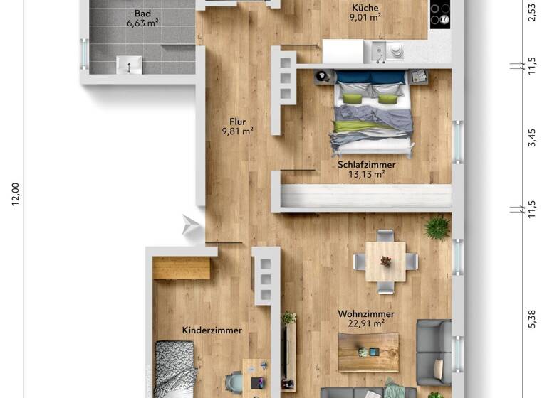 Wohnung zum Kauf 294.000 € 3 Zimmer 77 m² 1. Geschoss Bad Reichenhall 83435