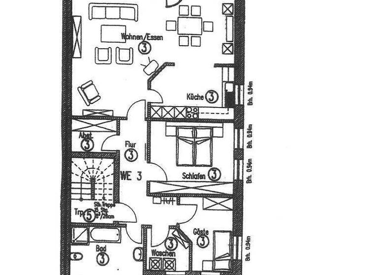 Wohnung zur Miete 1.020 € 3 Zimmer 102 m² 1. Geschoss Krögers Kamp 31 Stadtlohn 48703