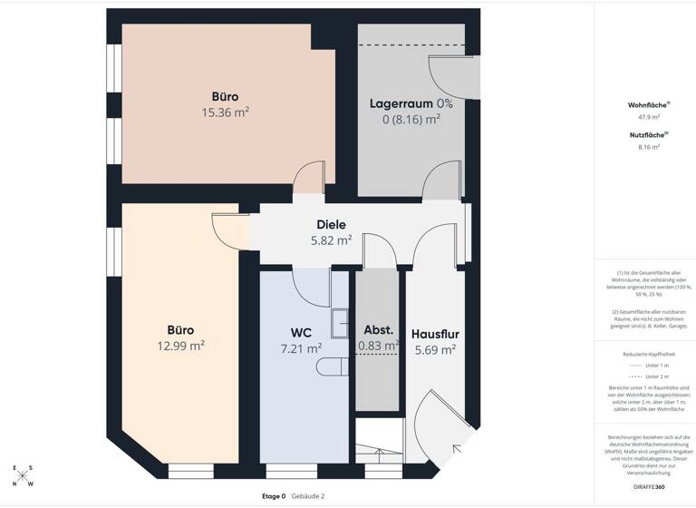 Bürofläche zum Kauf 95.000 € 2 Zimmer 42,2 m² Bürofläche Debring Stegaurach / Debring 96135