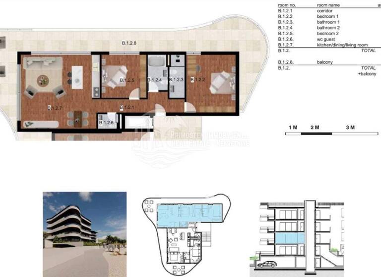 Wohnung zum Kauf 816.000 € 3 Zimmer 102 m² 1. Geschoss Trogir Trogir