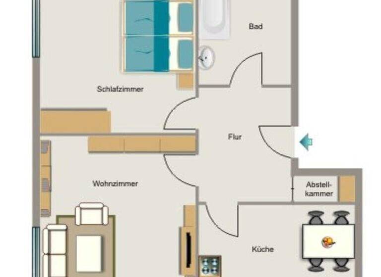 Wohnung zur Miete 419 € 2,5 Zimmer 47,6 m² 1. Geschoss Im Heidekämpchen 12 Suderwich Recklinghausen 45665