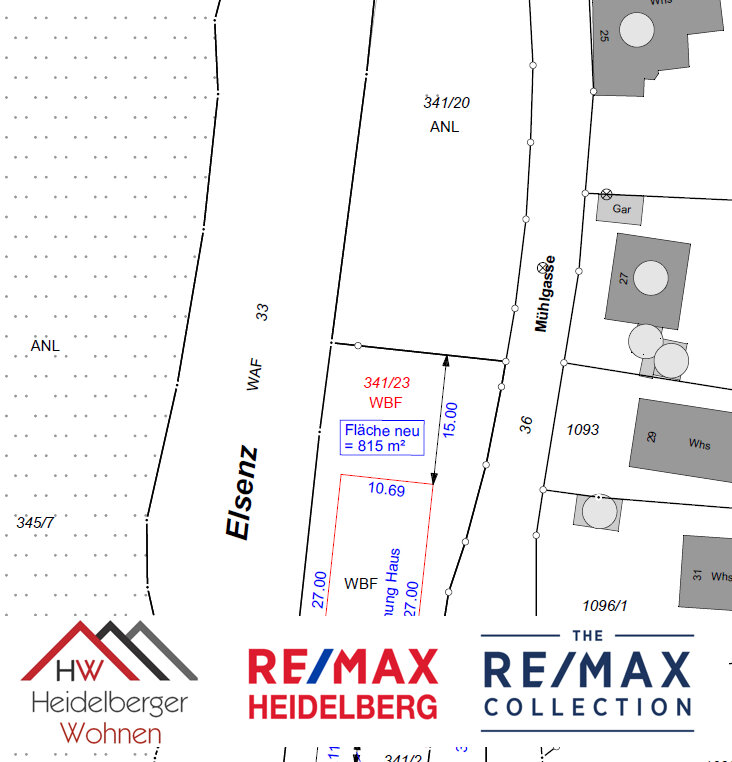 Grundstück zum Kauf provisionsfrei 279.000 € 815 m²<br/>Grundstück Mühlgasse 20 Neckargemünd Neckargemünd 69151