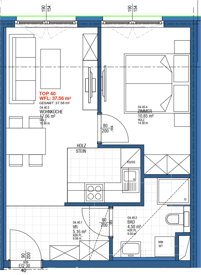 Wohnung zur Miete 664 € 2 Zimmer 37,6 m²<br/>Wohnfläche 4.<br/>Geschoss Adolf-Czettel-Gasse 7 Wien 1160