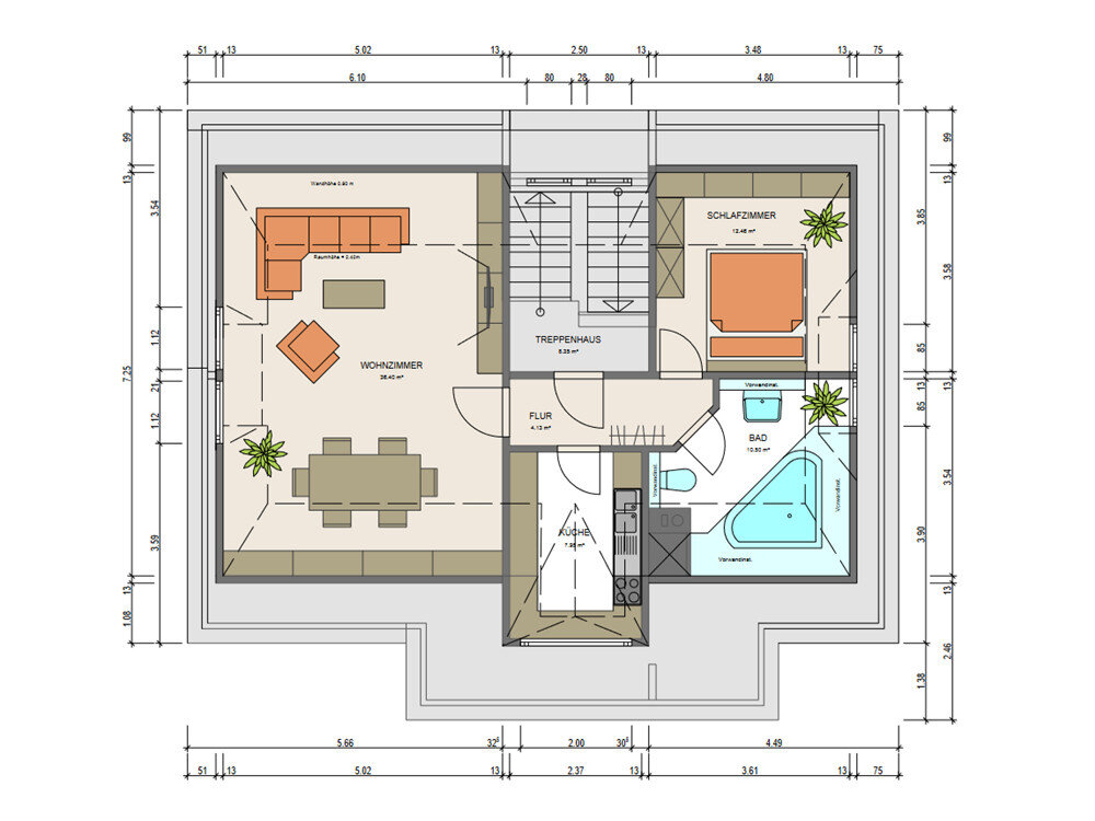 Wohnung zur Miete 374 € 2 Zimmer 60 m²<br/>Wohnfläche 2.<br/>Geschoss Gablenz 243 Chemnitz / Gablenz 09127