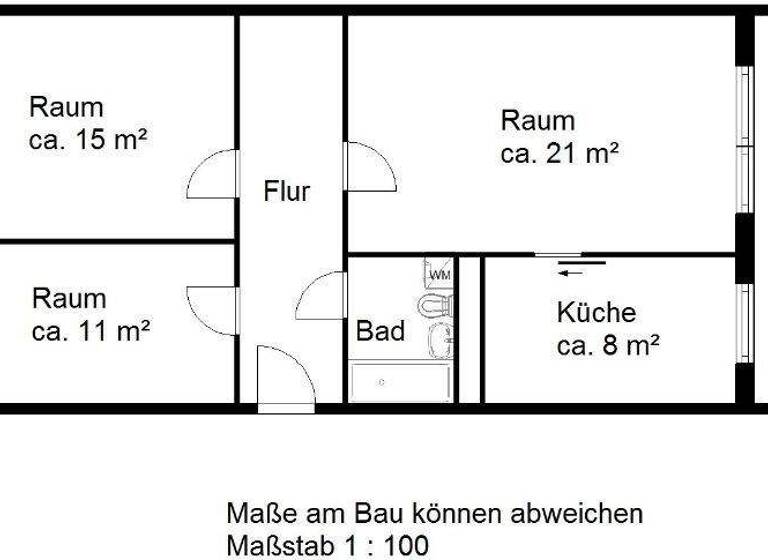 Wohnung zur Miete 344 € 3 Zimmer 68,6 m² 6. Geschoss Lunzbergring 7 Heide Nord Halle (Saale) 06120