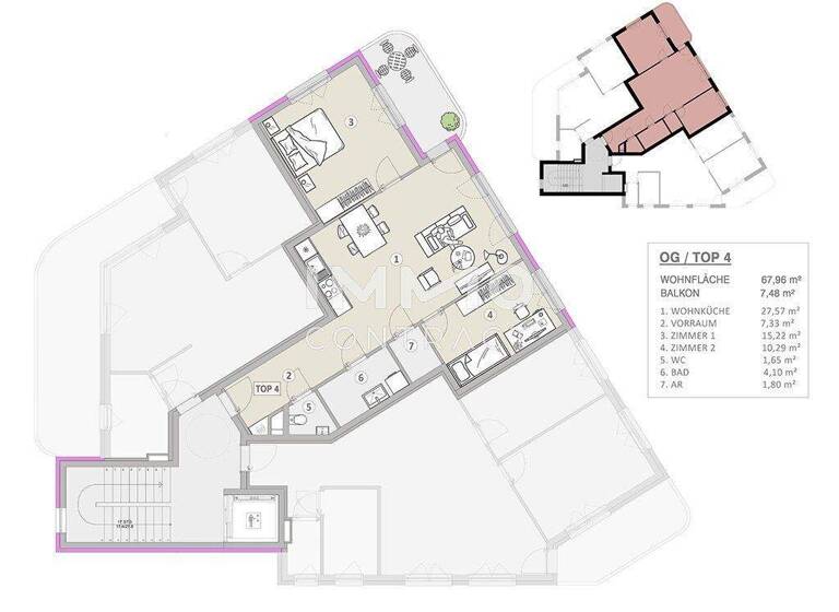 Wohnung zum Kauf - Erstbezug 420.000 € 3 Zimmer 68 m² 1. Geschoss Wien 1210