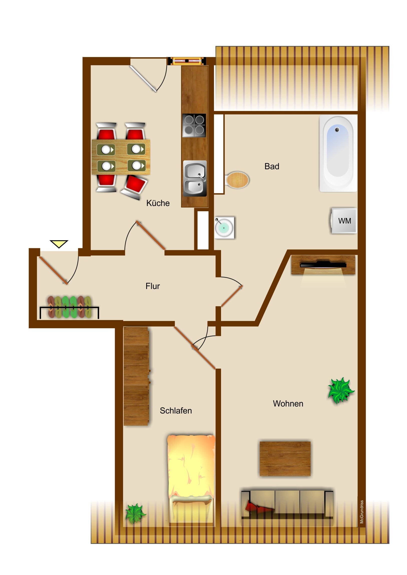 Wohnung zur Miete 649 € 2 Zimmer 46 m²<br/>Wohnfläche 3.<br/>Geschoss Obere Nordstraße 28 Holzhausen Leipzig 04288