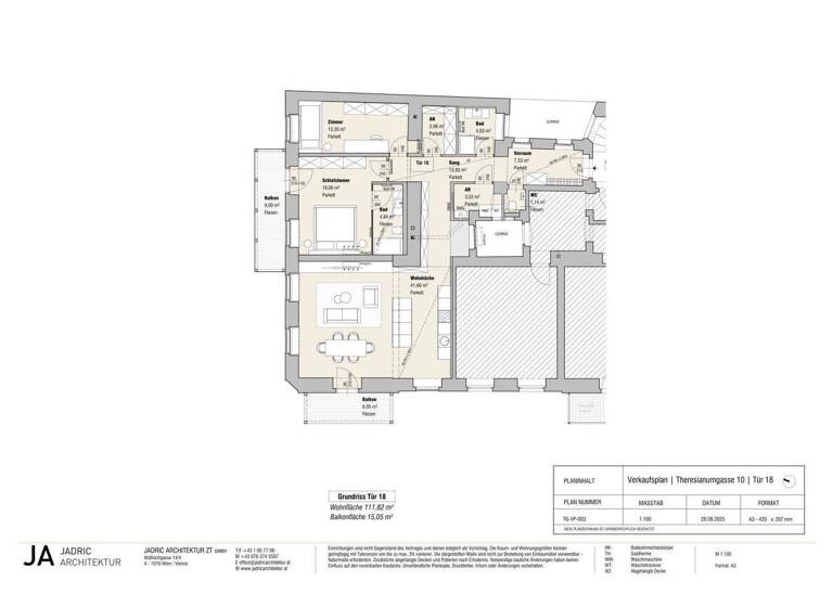 Wohnung zum Kauf - Erstbezug 1.195.000 € 3 Zimmer 111,8 m² 2. Geschoss Theresianumgasse 10 Wien 1040