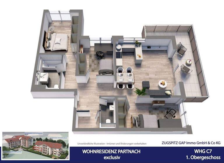 Wohnung zum Kauf - Erstbezug 1.134.000 € 4 Zimmer 89,6 m² 1. Geschoss Partenkirchen Garmisch-Partenkirchen 82467