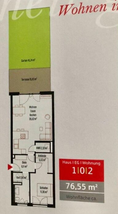 Terrassenwohnung zur Miete 1.060 € 2 Zimmer 76,6 m² EG Birkenfelder Str. 3f Forchheim Forchheim 91301