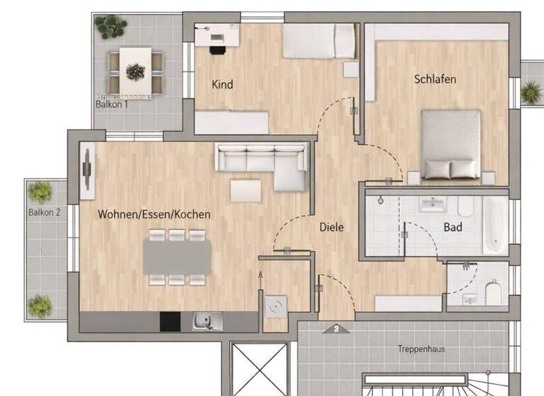 Wohnung zum Kauf - Erstbezug 973.000 € 3 Zimmer 89 m² 1. Geschoss frei ab 01.06.2026 Dornröschenstraße 21 Ramersdorf-Perlach München 81739