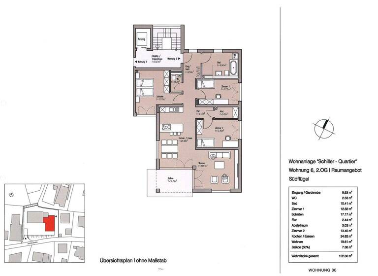 Wohnung zum Kauf provisionsfrei 747.130 € 4,5 Zimmer 122 m² 2. Geschoss Schillerstraße Wangen Wangen im Allgäu 88239