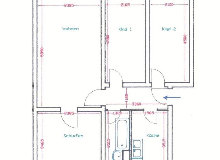 Wohnung zur Miete 345 € 4 Zimmer 68,9 m² 4. Geschoss frei ab sofort Postweg 14e Bad Düben 04849