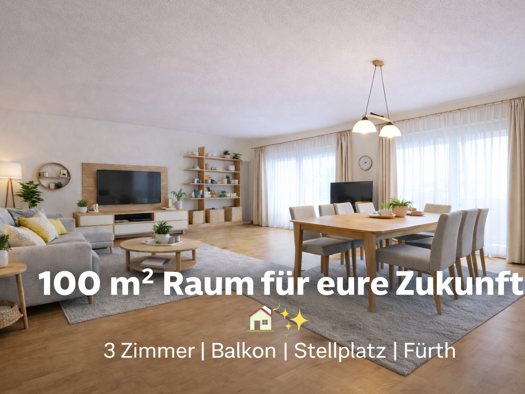 Wohnung zum Kauf 379.000 € 3 Zimmer 100 m² Geschoss 2/2 frei ab 01.05.2026 Südstadt Fürth 90763