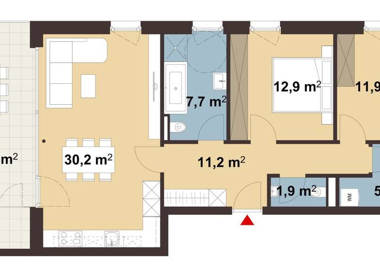 Terrassenwohnung zum Kauf - Erstbezug 749.000 € 3 Zimmer 81,3 m² Ankergasse 18a Hard 6971