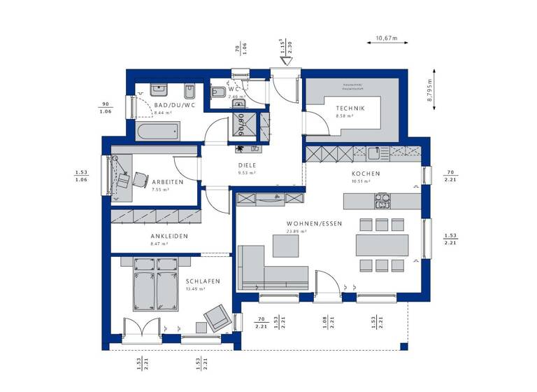 Haus zum Kauf 493.427 € 3 Zimmer 93 m² 400 m² Grundstück Eversten Oldenburg 26125