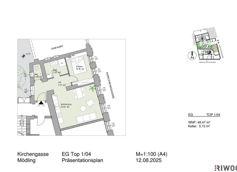 Wohnung zum Kauf - Erstbezug 320.000 € 2 Zimmer 48,5 m² EG Kirchengasse 1 Mödling 2340