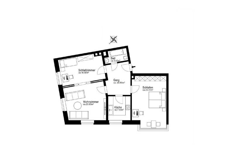 Wohnung zum Kauf 890.000 € 3 Zimmer 79,3 m² 1. Geschoss Maxvorstadt München 80335