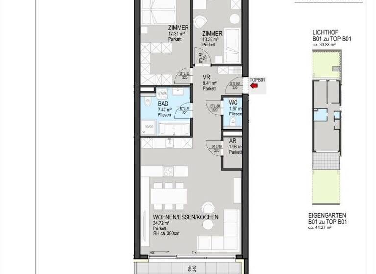 Wohnung zum Kauf - Erstbezug provisionsfrei 619.800 € 3 Zimmer 85,1 m² EG Peter-Pirkham-Weg St. Martin Klagenfurt am Wörthersee 9020