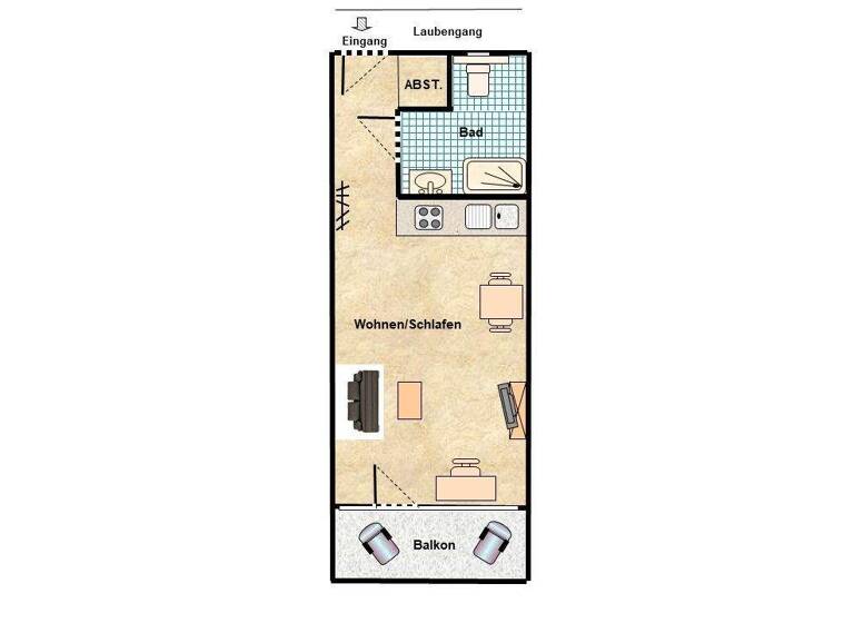 Studio zur Miete 400 € 1 Zimmer 29 m² 2. Geschoss frei ab sofort Innenstadt Erlangen 91052