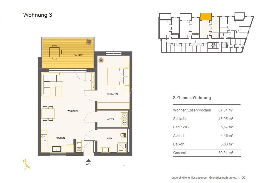 Wohnung zum Kauf 305.000 € 2 Zimmer 69,3 m²<br/>Wohnfläche Altensteig Altensteig 72213