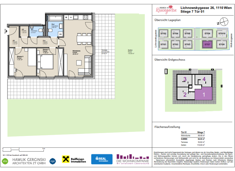 Wohnung zum Kauf provisionsfrei 454.212 € 3 Zimmer 66,5 m² EG Wien 1110
