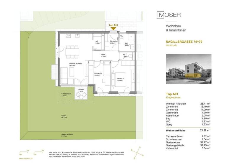 Wohnung zum Kauf 662.000 € 3 Zimmer 71,4 m² EG Innsbruck 6020