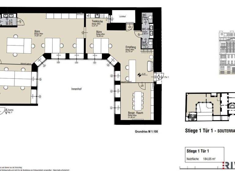 Büro zum Kauf - Erstbezug 599.000 € 5 Zimmer Kandlgasse 23 Wien 1070