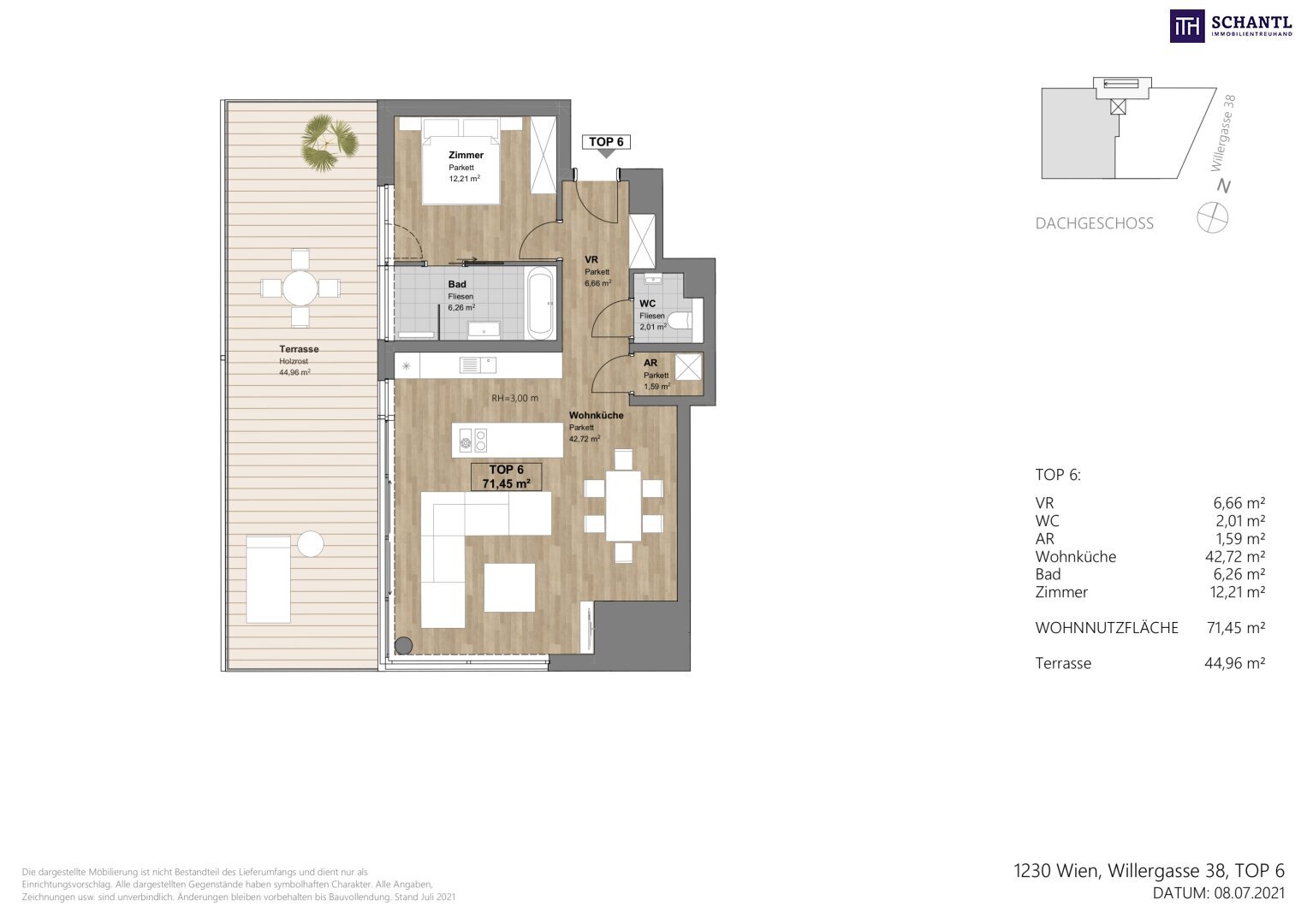 Wohnung zum Kauf 865.000 € 2 Zimmer 74,5 m²<br/>Wohnfläche 2.<br/>Geschoss Willergasse Wien 1230