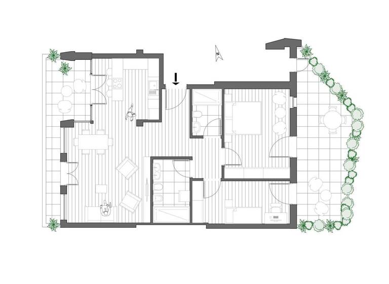 Wohnung zur Miete 2.700 € 3 Zimmer 84,1 m² 5. Geschoss Sparkassenstraße 2 Meran 39012