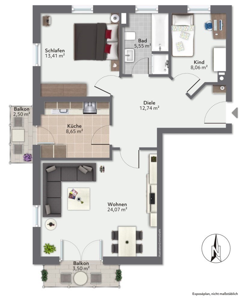 Wohnung zur Miete 760 € 3 Zimmer 75,4 m²<br/>Wohnfläche 1.<br/>Geschoss 01.04.2025<br/>Verfügbarkeit Altenmarkt Altenmarkt 83352