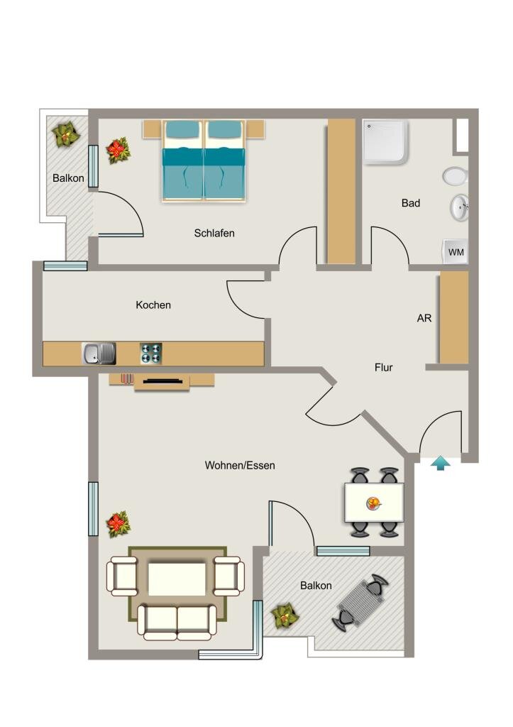 Wohnung zur Miete nur mit Wohnberechtigungsschein 373 € 2,5 Zimmer 66 m²<br/>Wohnfläche 1.<br/>Geschoss Einsteinstraße 14B Methler Kamen 59174