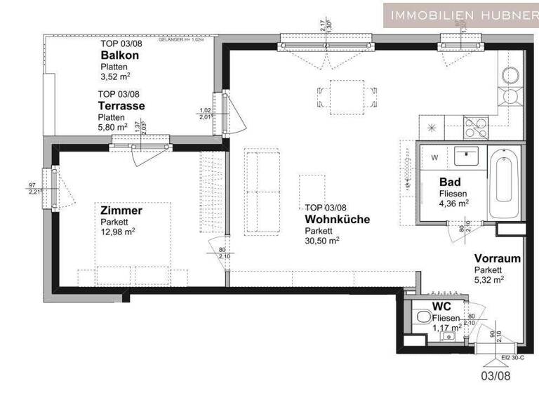 Wohnung zur Miete 785 € 2 Zimmer 55 m² 1. Geschoss Wien 1210