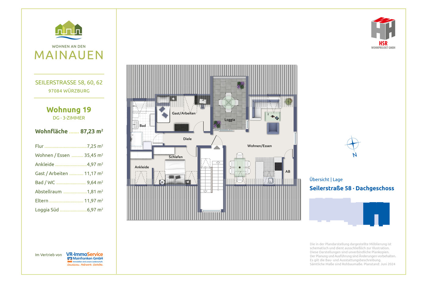 Wohnung zum Kauf 435.000 € 3 Zimmer 87,2 m²<br/>Wohnfläche Heidingsfeld Würzburg 97084