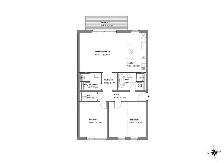 Studio zum Kauf provisionsfrei 813.000 € 3 Zimmer 113,4 m² 2. Geschoss Fuhlsbüttel Hamburg 22335