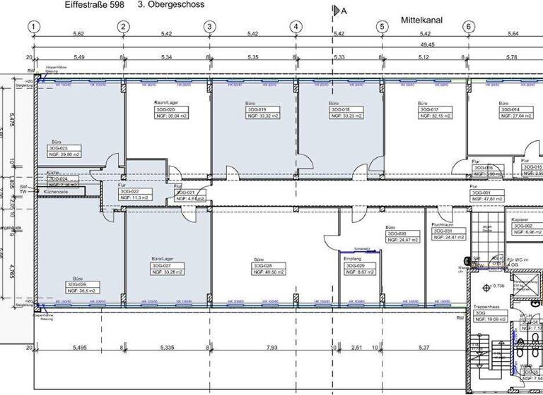 Bürofläche zur Miete 9,39 € 206,1 m² Bürofläche Eiffestraße 598 Hamm Hamburg 20537