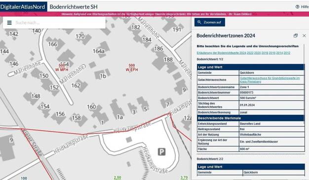 Grundstück zum Kauf provisionsfrei 219.500 € 439 m² Grundstück Heidkampstraße 1a Quickborn 25451