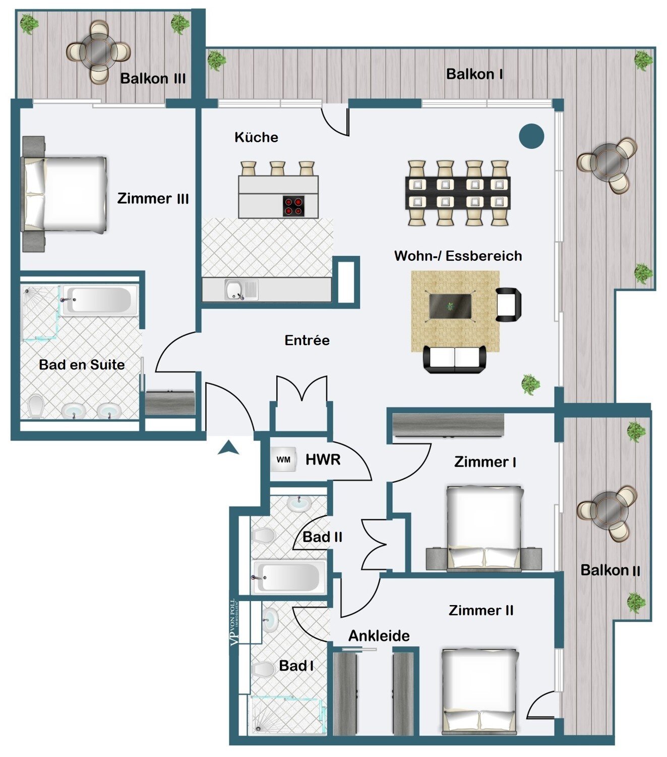 Wohnung zum Kauf 1.650.000 € 4 Zimmer 145,6 m²<br/>Wohnfläche 12.<br/>Geschoss Gallus Frankfurt am Main 60327