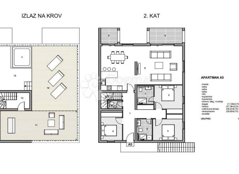 Wohnung zum Kauf 650.000 € 4 Zimmer 193 m² 2. Geschoss Trogir