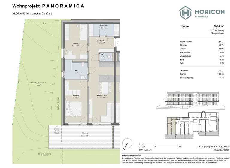 Wohnung zum Kauf provisionsfrei 675.000 € 3 Zimmer 73,9 m² 1. Geschoss Aldrans 6071