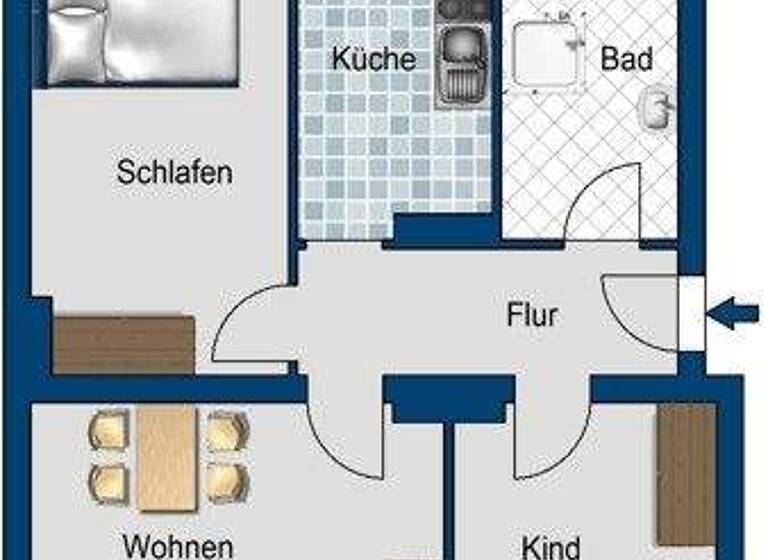 Wohnung zur Miete 429 € 3 Zimmer 66 m² 1. Geschoss frei ab 08.03.2026 Dodendorfer Str. 42 Leipziger Str. Magdeburg 39112