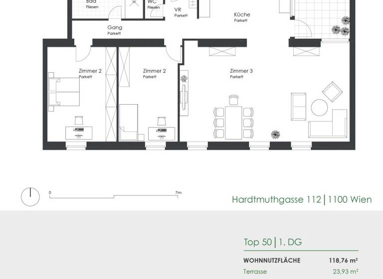 Wohnung zum Kauf - Erstbezug 649.000 € 3 Zimmer 118,8 m² Hardtmuthgasse 112 Wien 1100