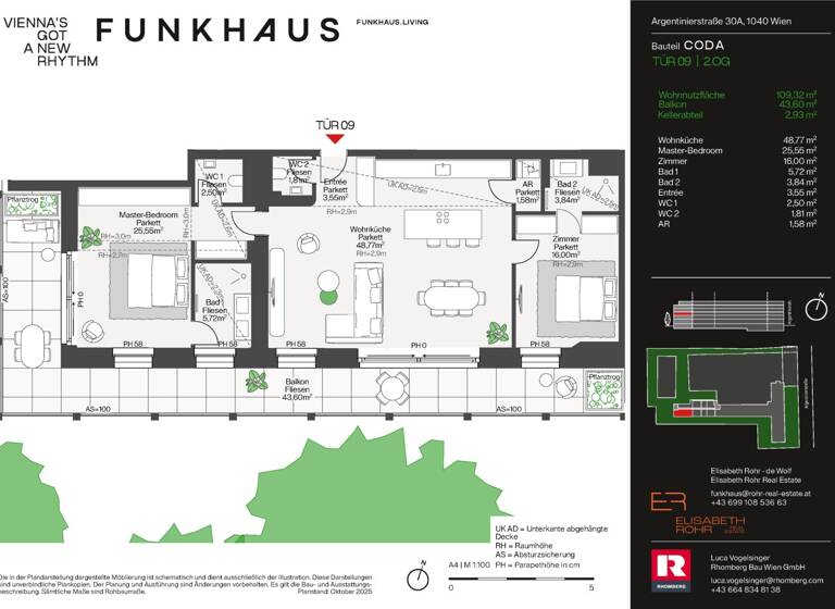 Wohnung zum Kauf - Erstbezug 1.550.000 € 3 Zimmer 109,3 m² Argentinierstraße 30 Wien 1040