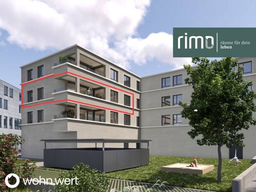 Terrassenwohnung zur Miete - Erstbezug 1.580 € 4 Zimmer 88,9 m² 2. Geschoss Wichnergasse 1a Feldkirch 6800
