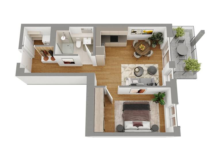 Wohnung zum Kauf provisionsfrei 339.160 € 2 Zimmer 55,6 m²<br/>Wohnfläche Ludwigsfeld Neu-Ulm 89231
