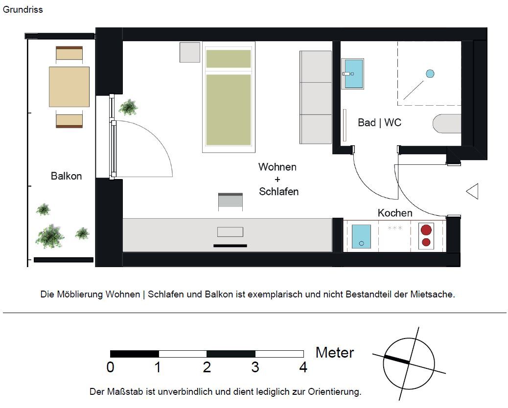 Wohnung zur Miete nur mit Wohnberechtigungsschein 216 € 1 Zimmer 25,7 m²<br/>Wohnfläche 01.12.2024<br/>Verfügbarkeit Lipper Hellweg 070 Rütli Bielefeld 33605