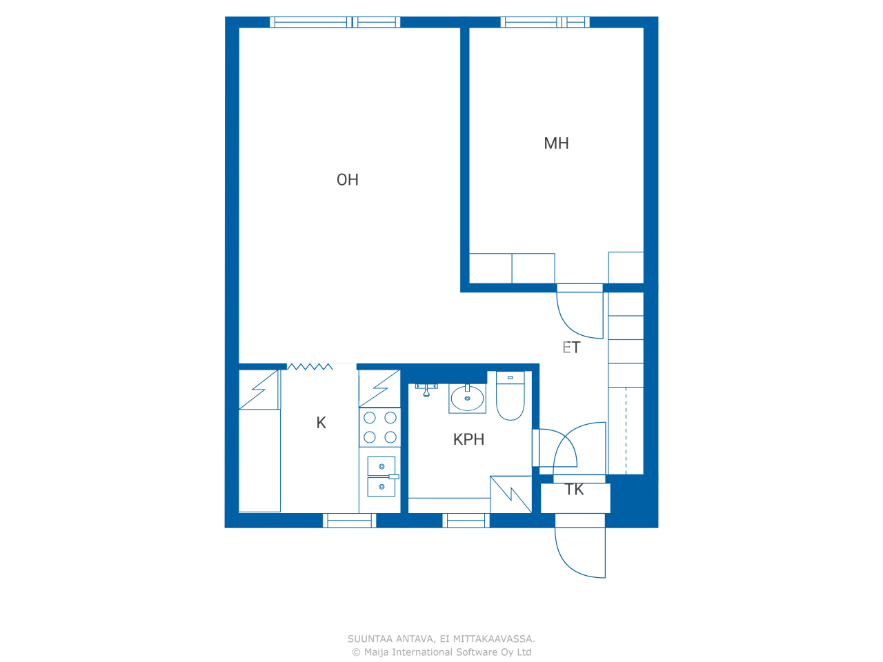 Studio zum Kauf 99.500 € 2 Zimmer 46,5 m²<br/>Wohnfläche 2.<br/>Geschoss Tammisalontie 7 Helsinki 00830