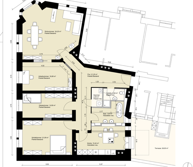 Wohnung zum Kauf provisionsfrei 2.100.000 € 4 Zimmer 150 m²<br/>Wohnfläche 1.<br/>Geschoss ab sofort<br/>Verfügbarkeit Theresienstraße 93 Augustenstraße München 80333